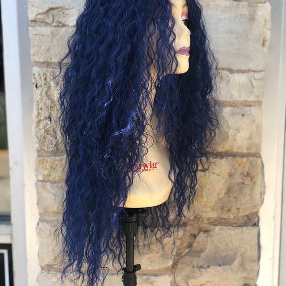 Royal Blue Curly Pre-Pluck Lacefronts Wig main image 8